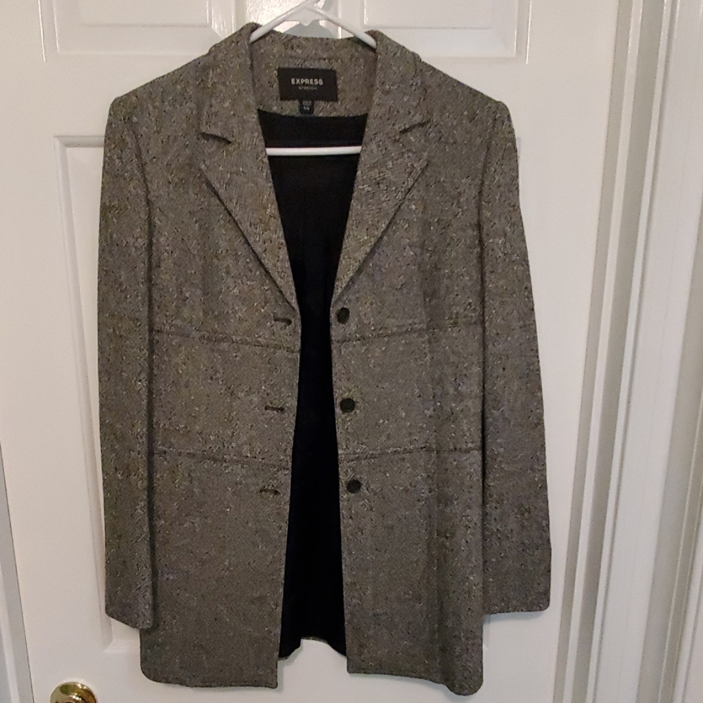 Express Grey Tweed Blazer